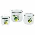 H2H Gilad Creative Decorative Lemon Themed Metal Jars White - Set of 3 H23363954